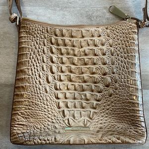Neutral Brahmin crossbody purse with dust bag